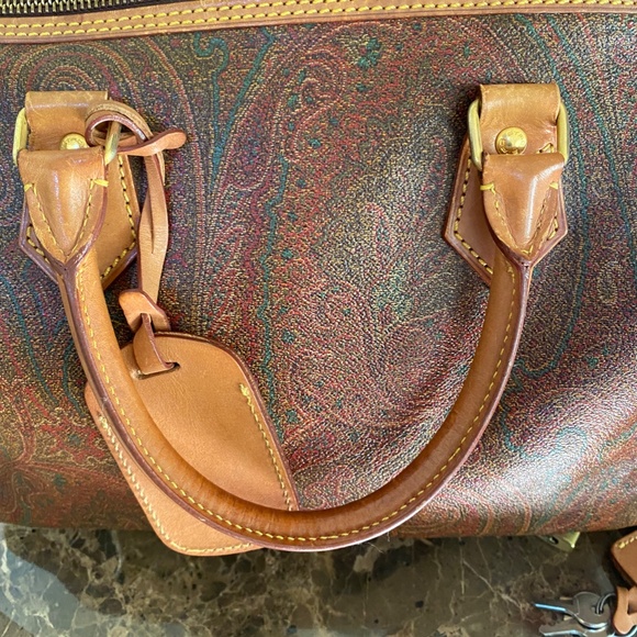 Etro Milano VINTAGE Made in Italy paisley purse EUC w/luggage tag, key & lock - Picture 10 of 16